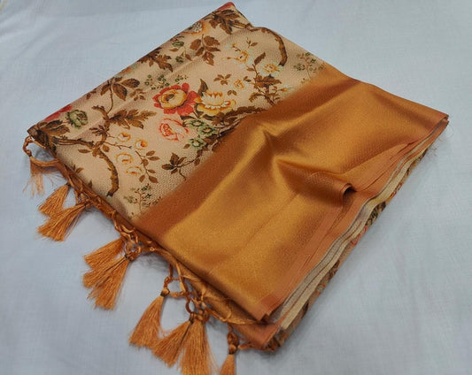 Ethnic Digital Print Saree In Smooth Soft Silk | Premium Collection