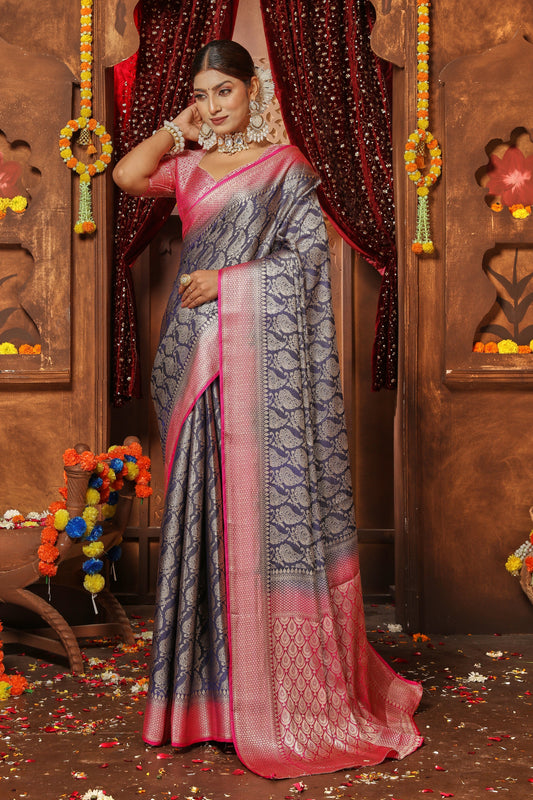 Premium Wedding Wear Brocade Silk Saree With Zari Work | Premium Collection