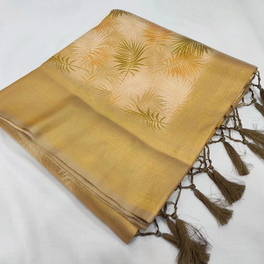 Subtle Digital Printed Saree In Lustrous Soft Silk | Premium Collection
