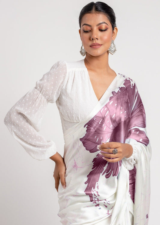 Flower Bloom Japan Satin Saree