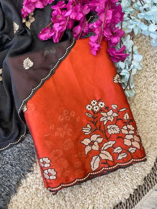 Rangoli Silk Floral Zari & Thread Work Saree with C Pallu