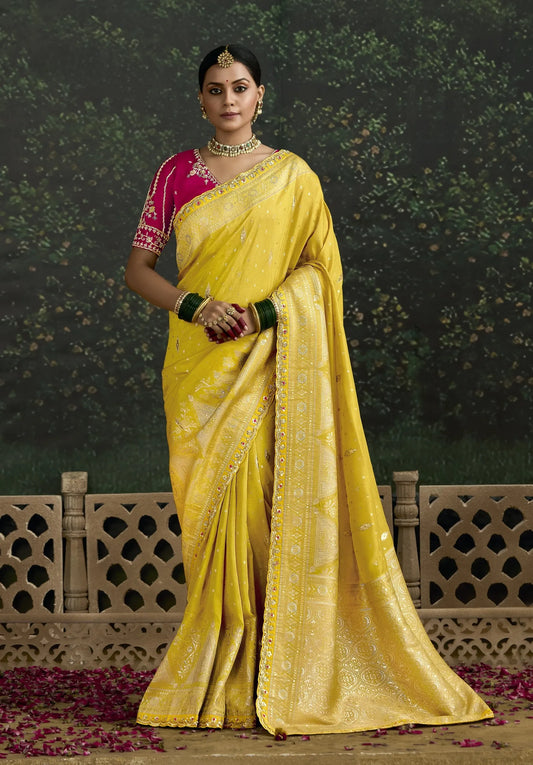 Golden Harvest Pure Dola Silk Saree