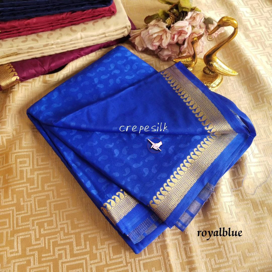 Luxe Plain Mysore Silk Saree With Ornate Woven Border | Premium Collection