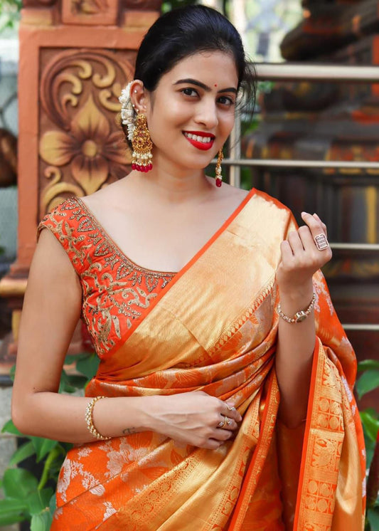 Soft Lichi Silk Saree with Rich Pallu & Jacquard Weaving