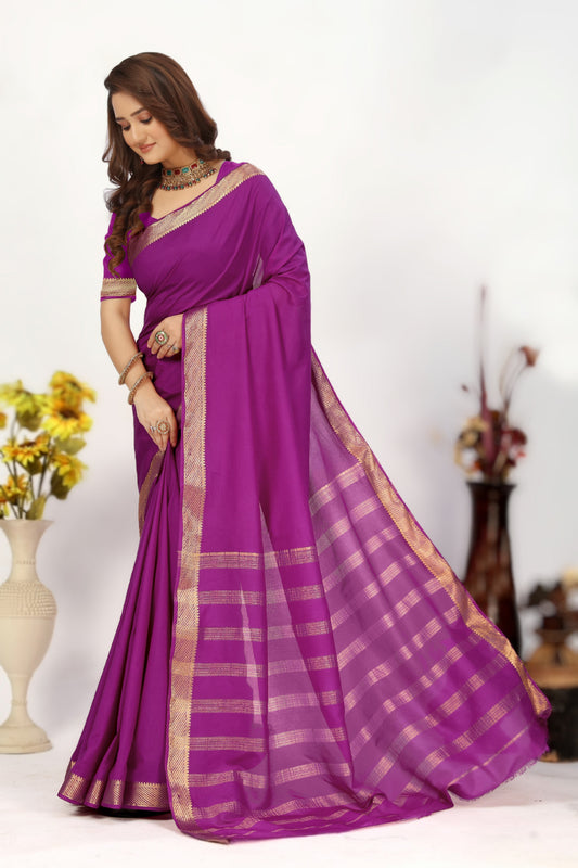 Authentic Mysore Crepe Silk Plain Saree With Classy Appeal | Premium Collection