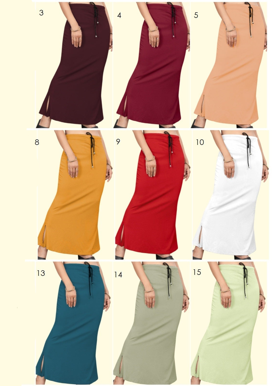 Saree Shapewear Petticoat with Drawstring – Spandex 4-Way Lycra - Dark Color