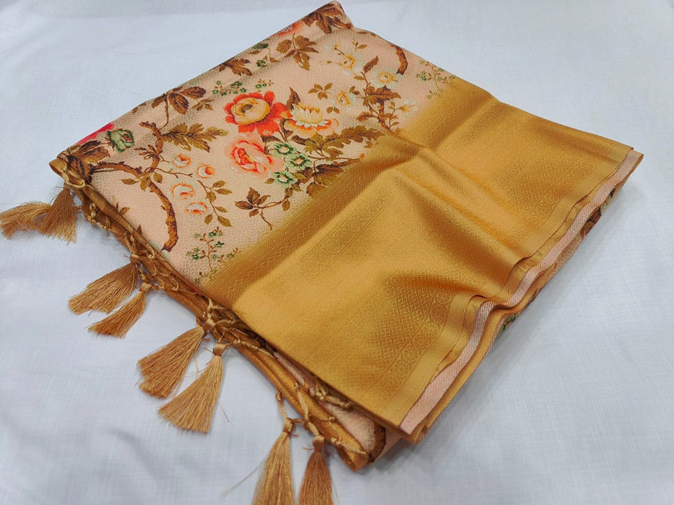 Classy Digital Print Saree In Traditional Soft Silk | Premium Collection