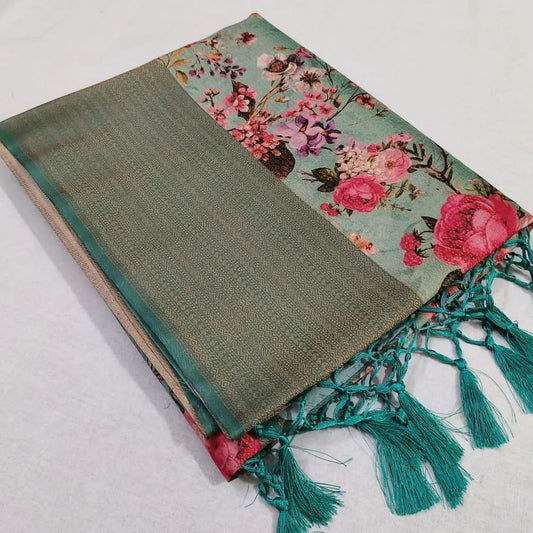 Ethnic Glam Digital Printed Saree In Smooth Silk | Premium Collection