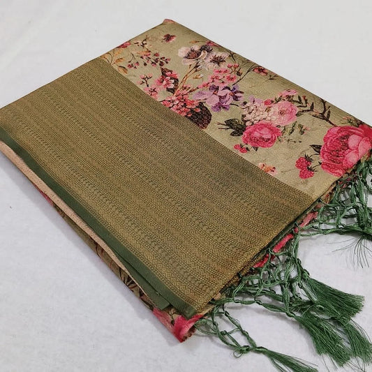 Digital Art Printed Traditional Soft Silk Saree | Premium Collection