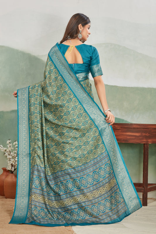 Artistic Viscose Khadi Saree With Digital Batik Patterns | Premium Collection