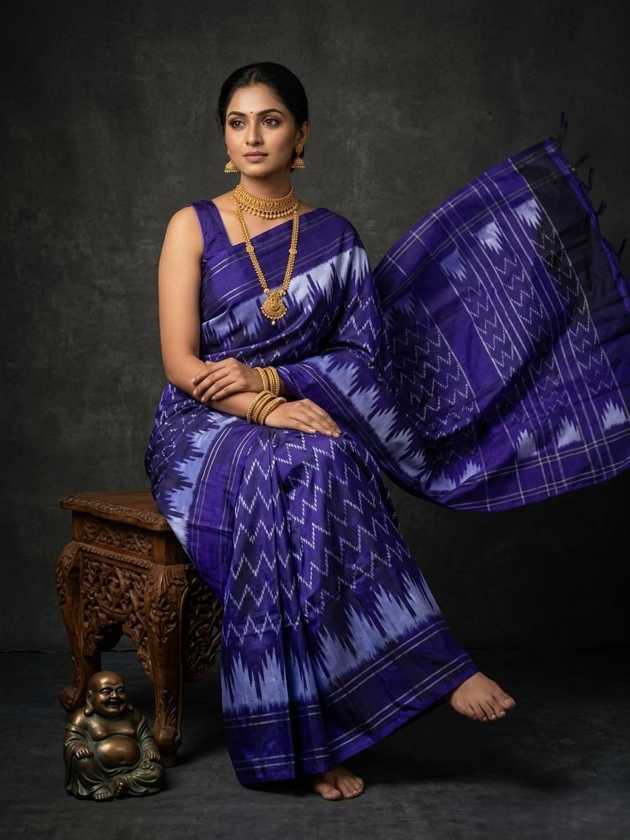 Royal Purple Barista Soft Silks Saree with Traditional Woven Design | Premium Collection