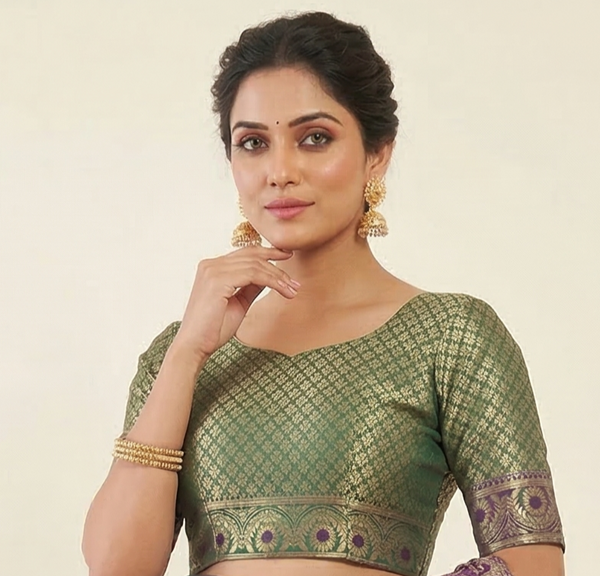 Beautiful Jaquard Saree For Women - Mustard