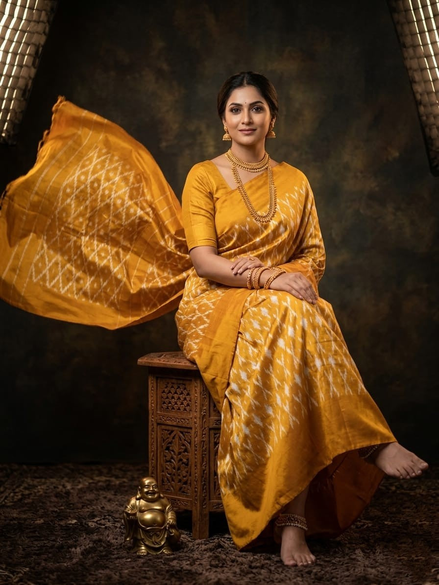 Golden Yellow Barista Soft Silks Saree with Traditional Designer Weaving | Premium Collection