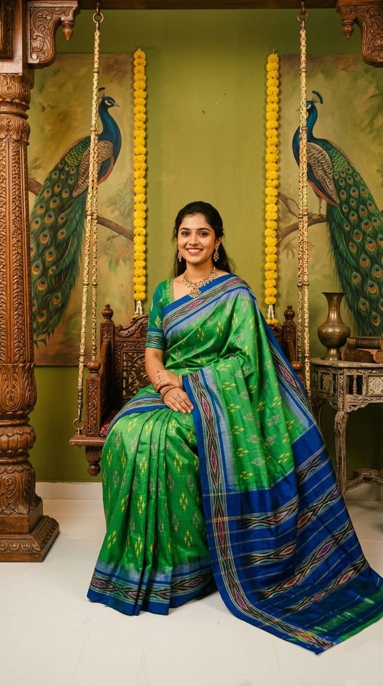 Green and Blue Barista Soft Silks Saree with Elegant Designer Weaving | Premium Collection