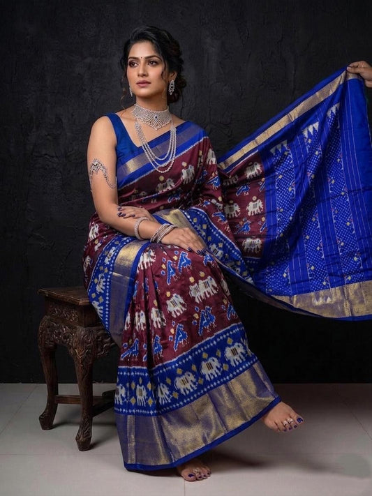Royal Blue Purple Rich Pallu Handloom Kotha Silk Saree | Premium Collection