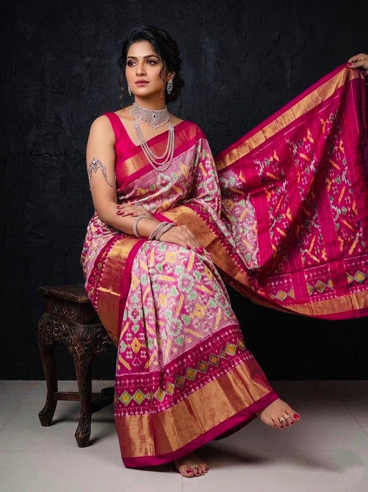 Baby Pink Premium Bridal Handloom Kotha Silk Saree | Premium Collection