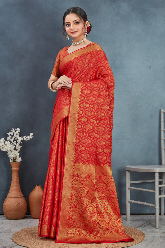 Traditional Mysore Silk Saree With Brocade Zari Weaving Perfect For Sangeet Wear | Premium Collection