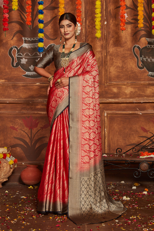 Bridal Wear Mysore Silk Saree With Traditional Banarasi Detailing | Premium Collection