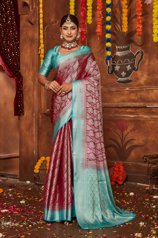 Handcrafted Banarasi Work Mysore Silk Saree For Marriage Ceremony | Premium Collection