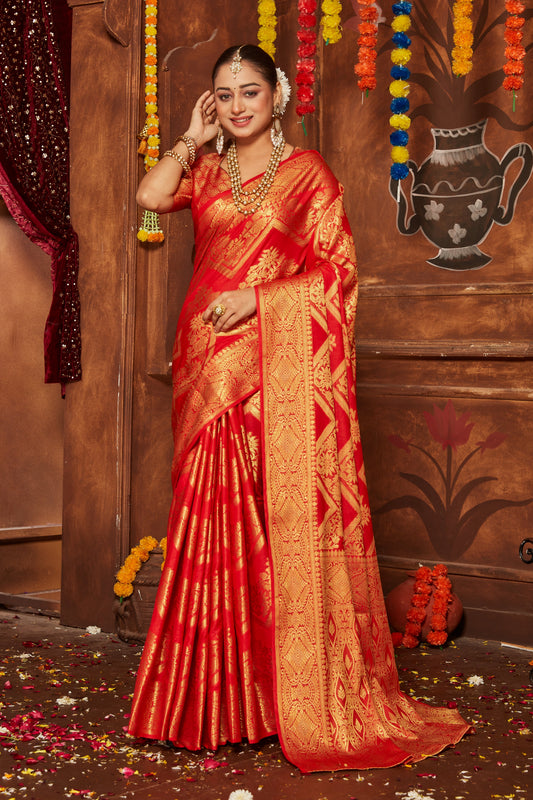 Banarasi Inspired Mysore Silk Saree For Brides With Matching Blouse | Premium Collection