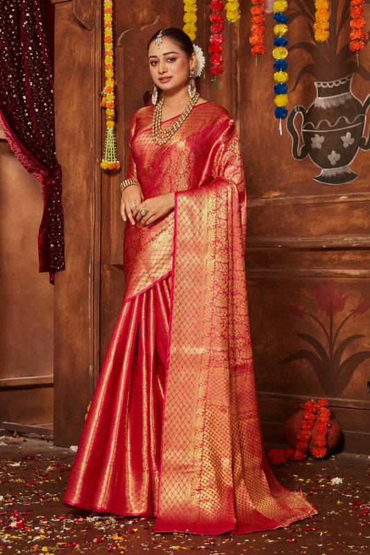 Elegant Mysore Silk Saree With Banarasi Zari Work For Weddings | Premium Collection