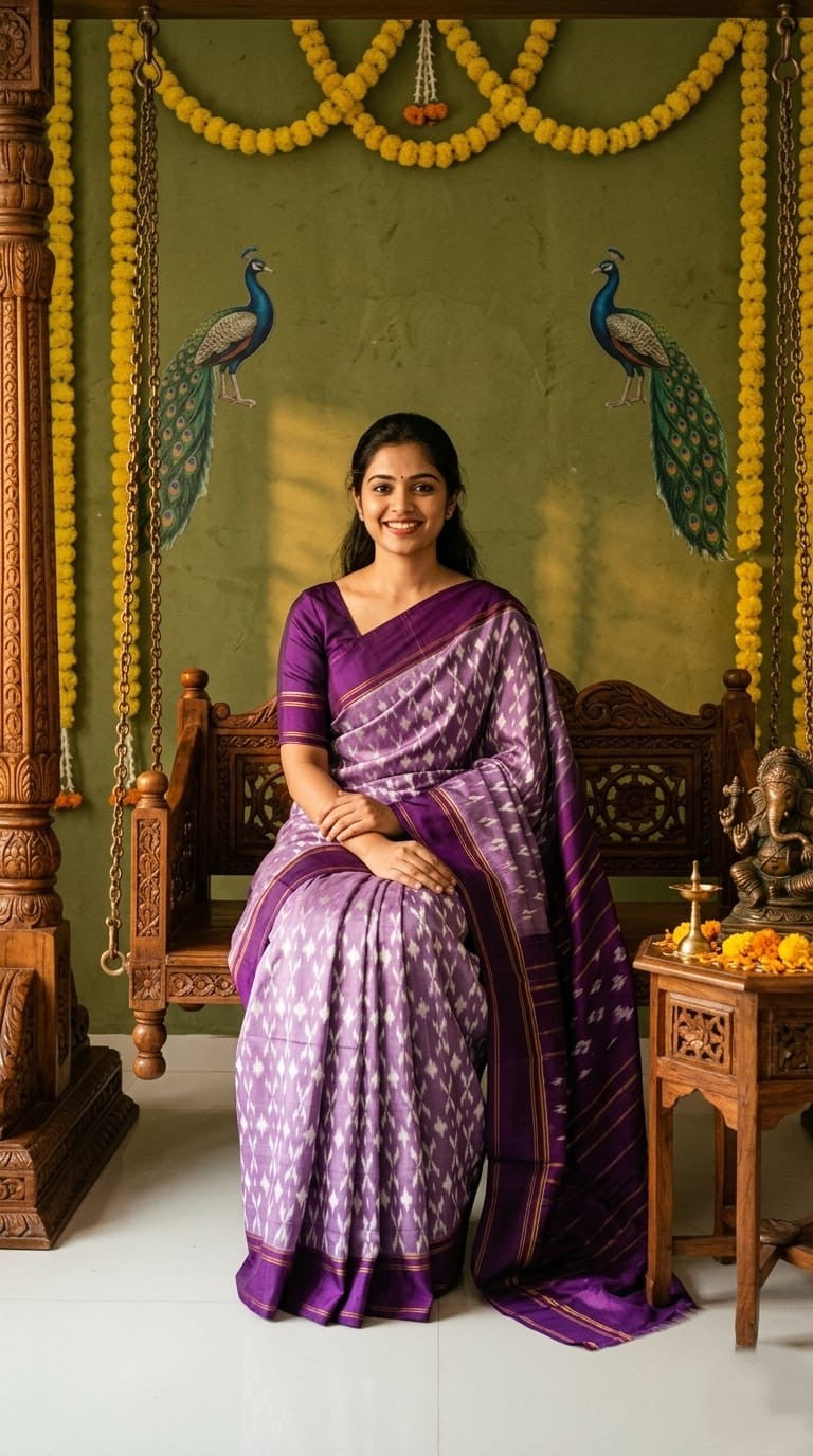 Lavender Purple Barista Soft Silks Saree with Elegant Woven Design | Premium Collection