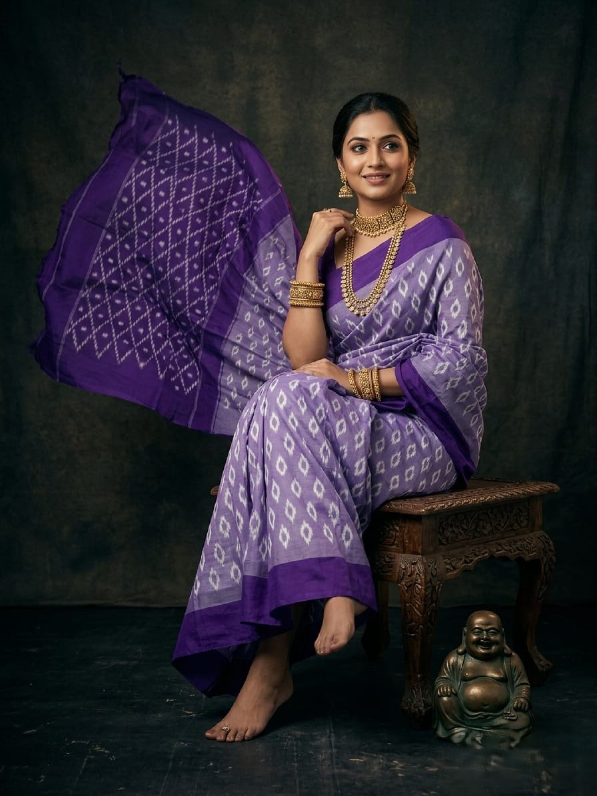 Lavender Purple Barista Soft Silks Saree with Rich Geometric Woven Pallu | Premium Collection