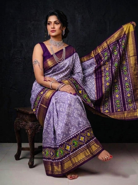 Lavender Purple Wedding Special Handloom Kotha Silk Saree | Premium Collection