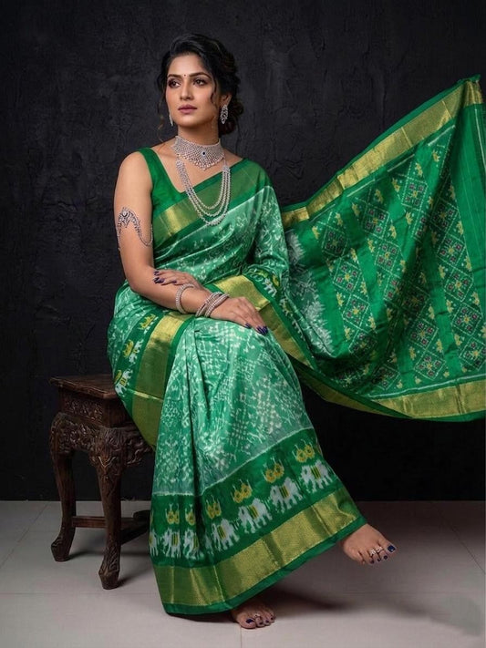 Mehendi Green Rich Border Handloom Kotha Silk Saree | Premium Collection