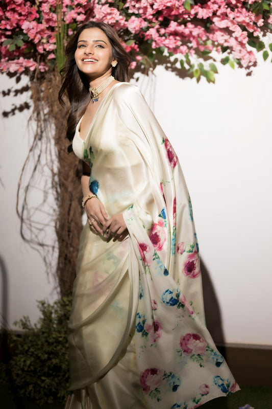 Buy Avantika Dassani Wore Shyla Satin Silk Saree | Premvastra | Premium Collection