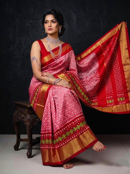 Rani Pink Elegant Handloom Kotha Silk Saree | Premium Collection