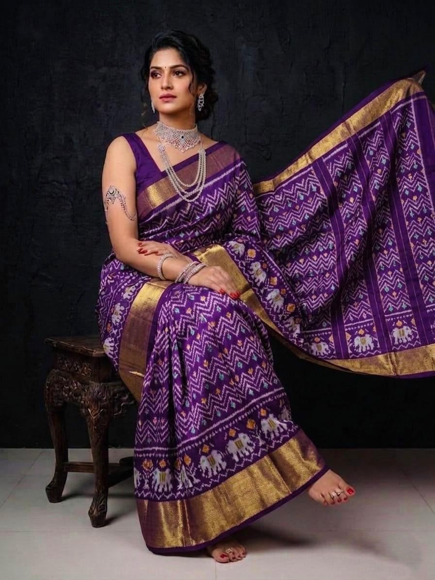 Royal Purple Classic Handloom Kotha Silk Saree | Premium Collection