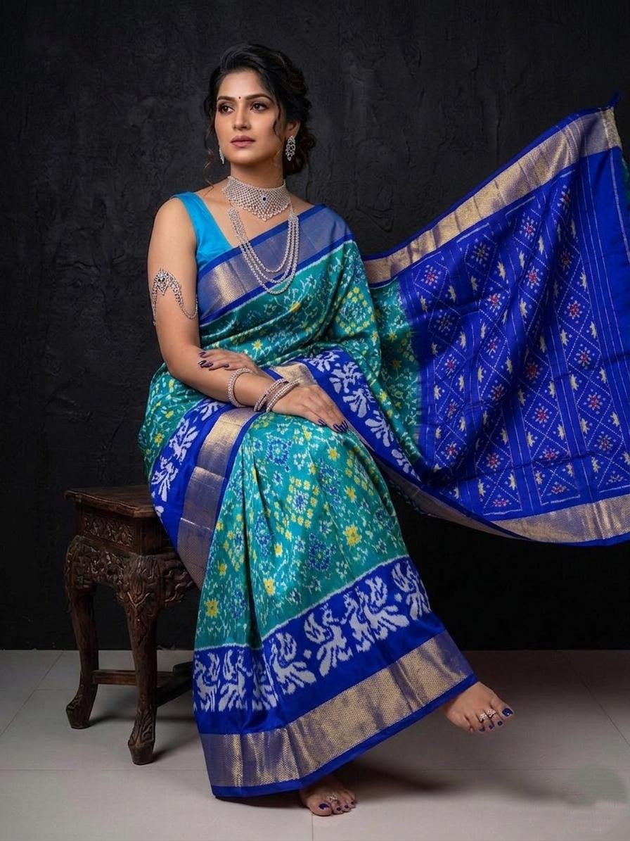 Sky Blue Royal Weaving Handloom Kotha Silk Saree | Premium Collection