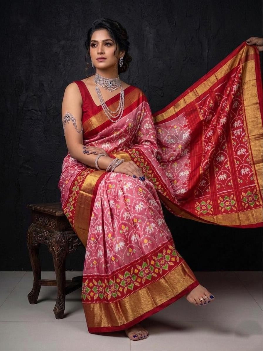 Soft Pink Rich Weaving Handloom Kotha Silk Saree | Premium Collection