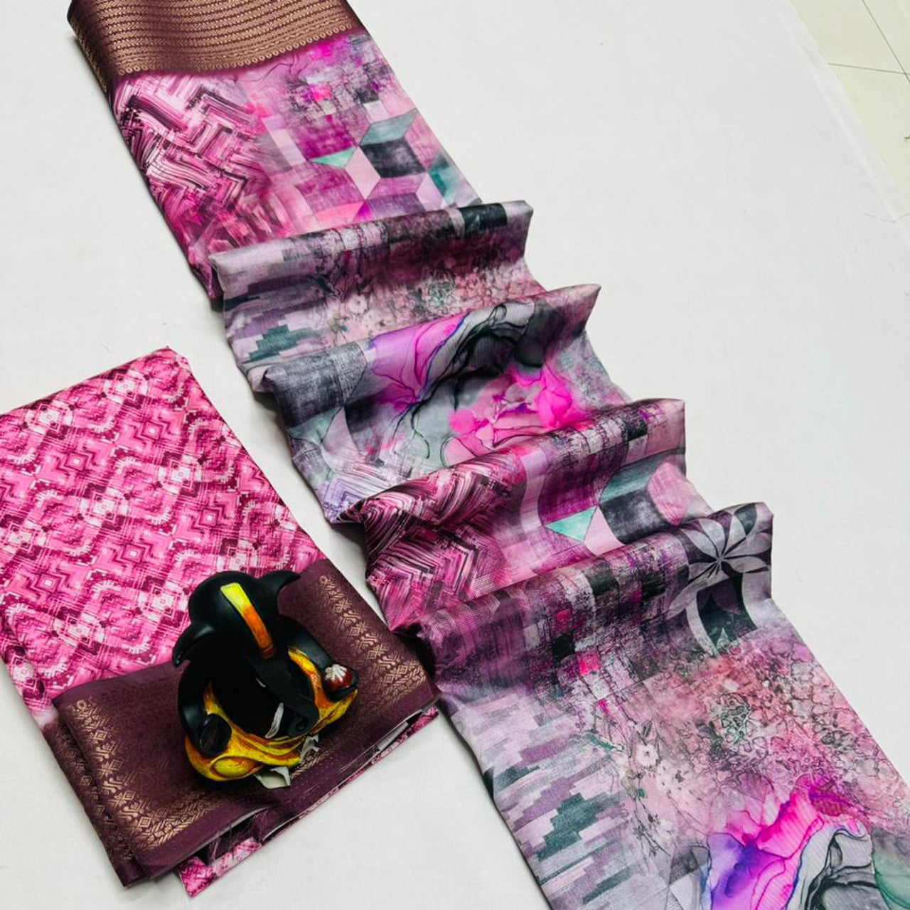 Charming Pink Traditional Look Silk Casual Saree | Premium Collection