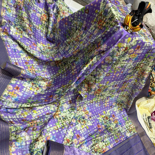 Daily Wear Purple Casual Saree In Butter Silk | Premium Collection
