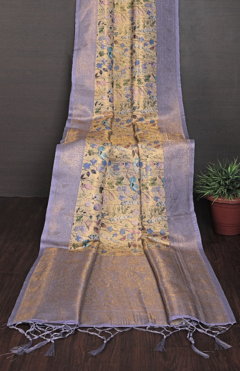 Stunning Digital Printed Saree In Lavender Soft Silk Fabric | Premium Collection