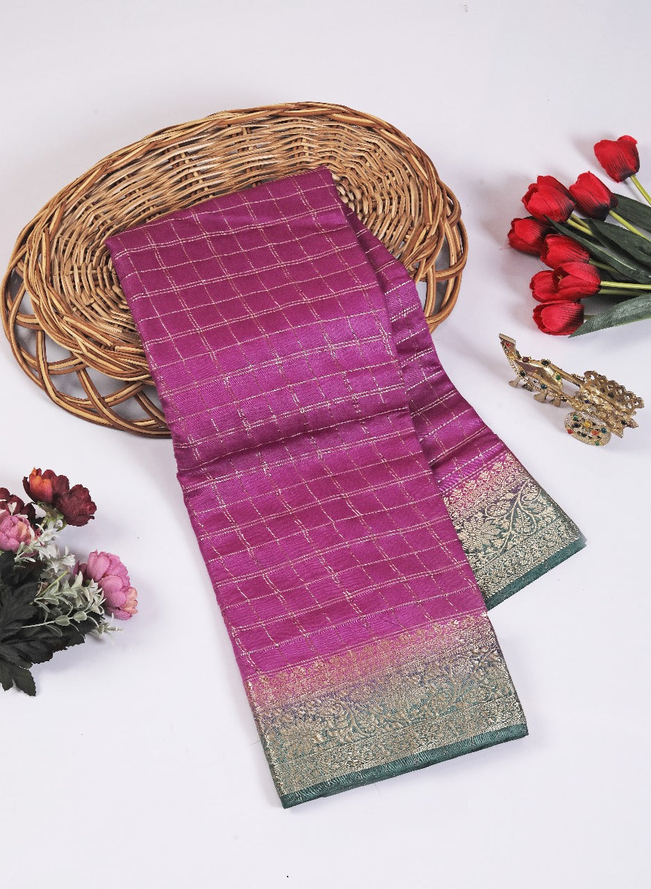 Authentic Handwoven Purple Soft Silk Saree Zari Border Elegance | Premium Collection