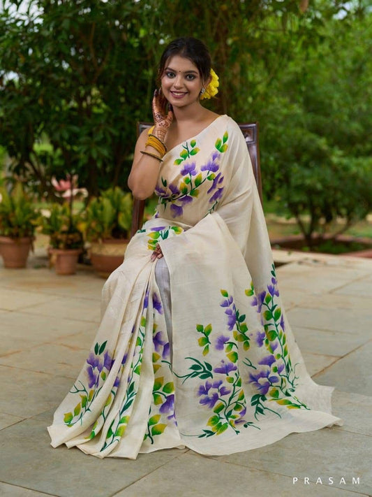 Captivating Traditional Mysore Silk Floral Digital Print Saree | Premium Collection