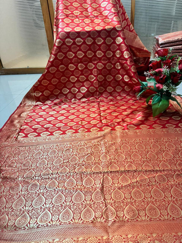 Beautiful Jaquard Saree For Women - Red