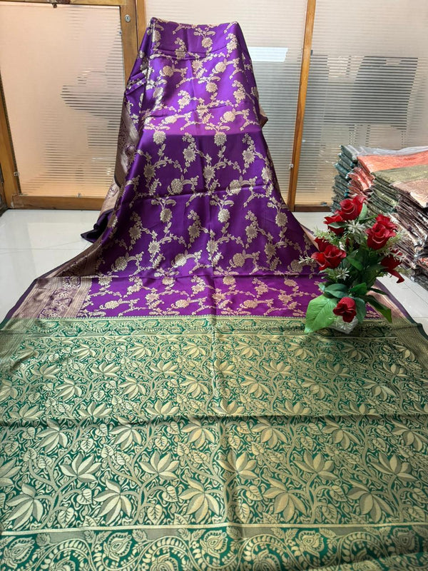 Beautiful Jaquard Saree For Women - Indigo