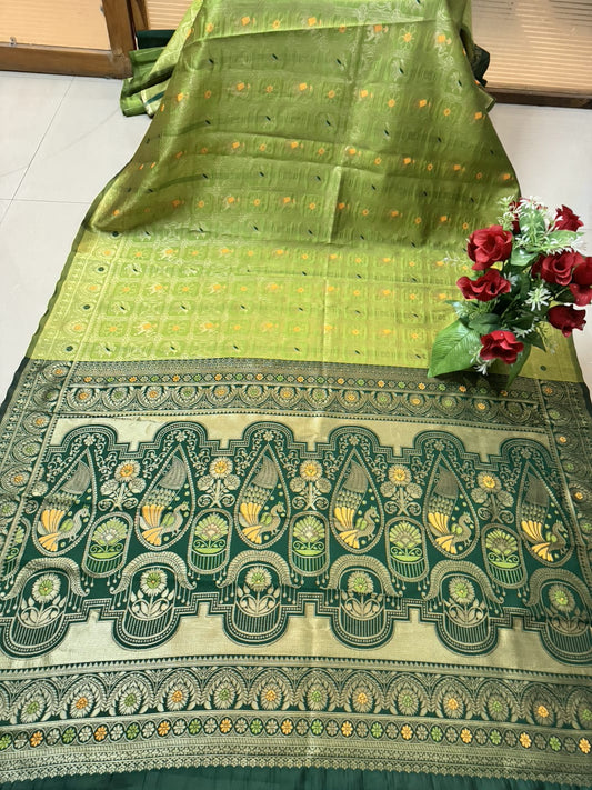 Beautiful Jaquard Saree For Women - Green