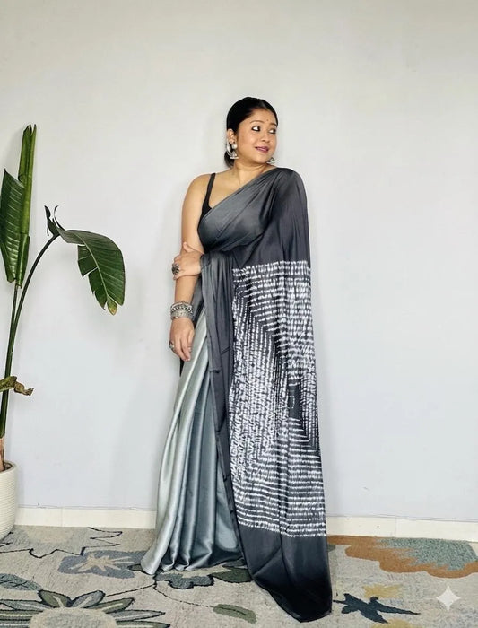 Model Silk Digital Print Saree with Blouse