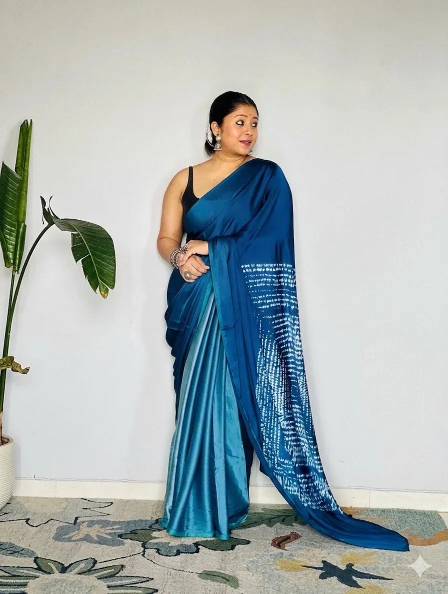 Model Silk Digital Print Saree with Blouse