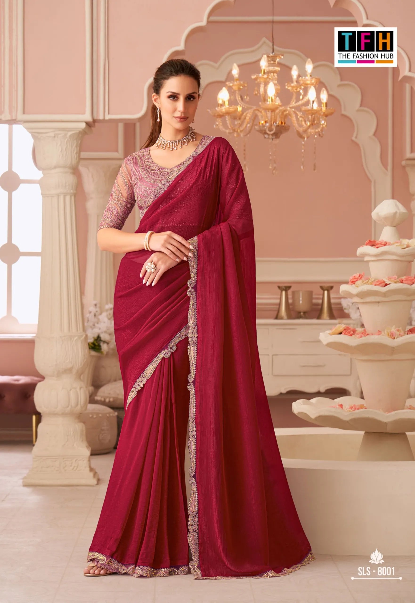 Shimmer Salsa Style Georgette Saree