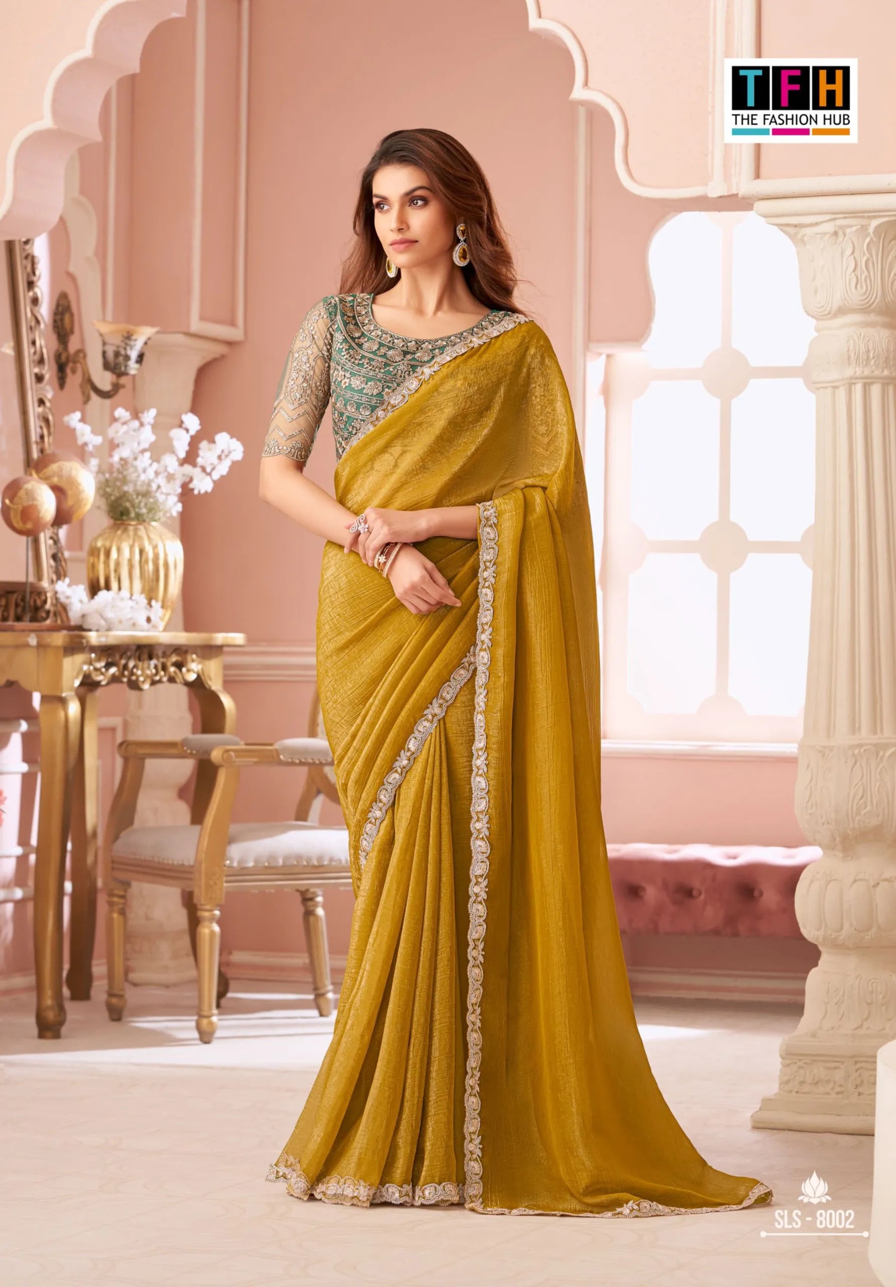 Shimmer Salsa Style Georgette Saree