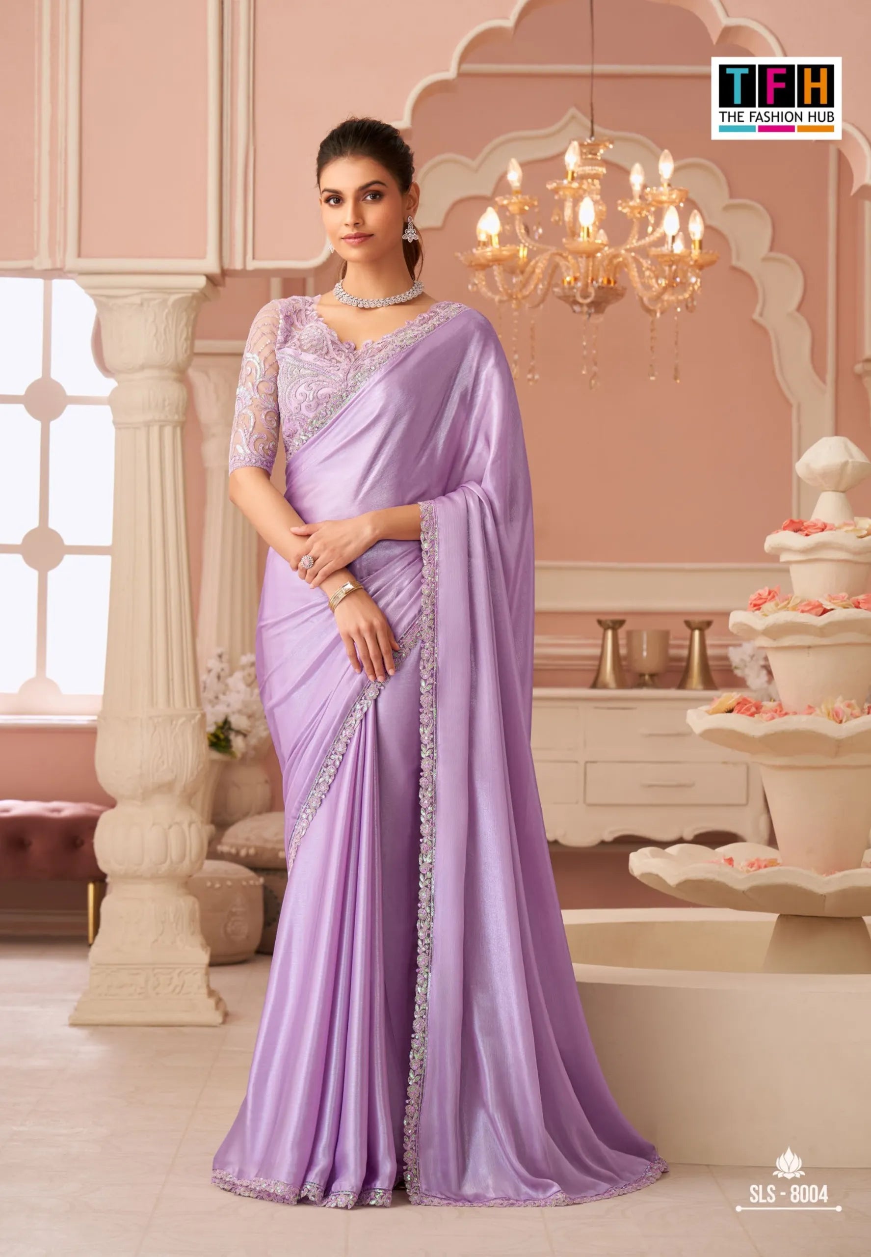 Shimmer Salsa Style Georgette Saree