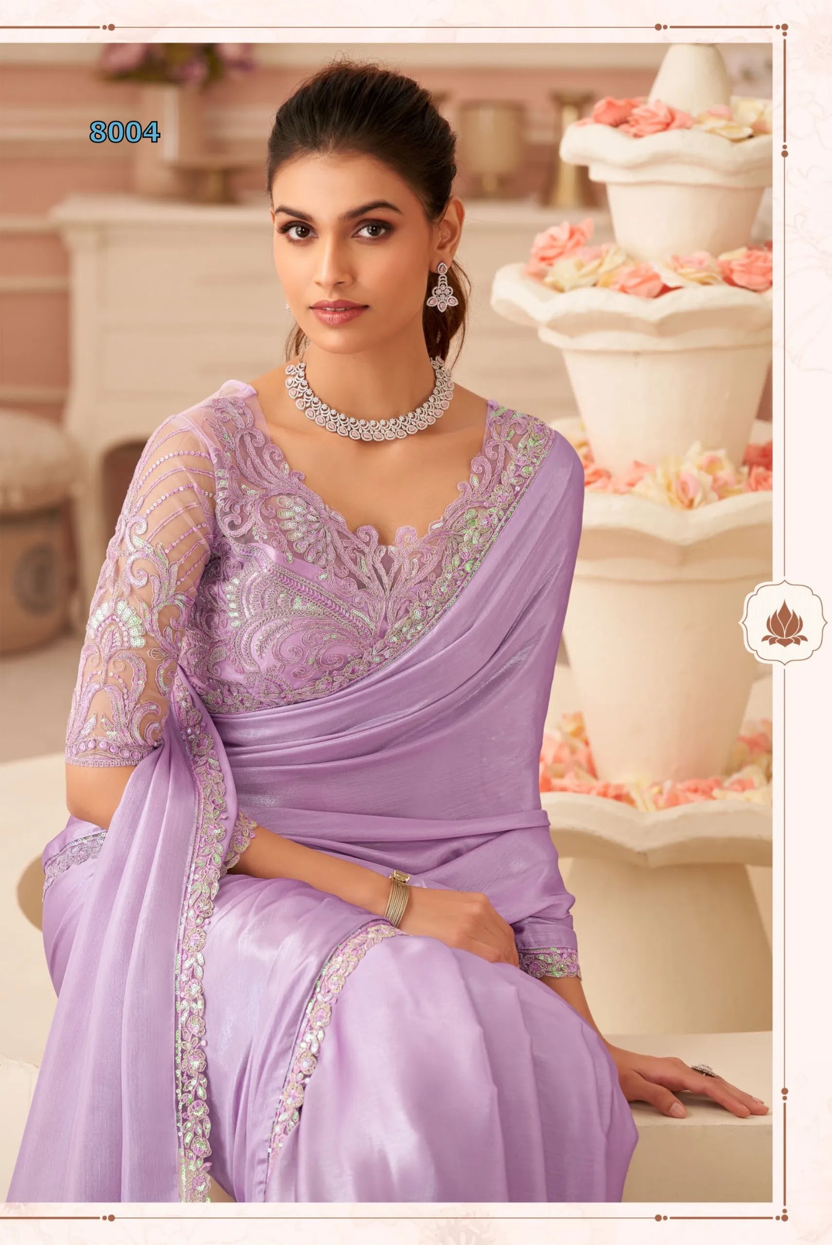 Shimmer Salsa Style Georgette Saree