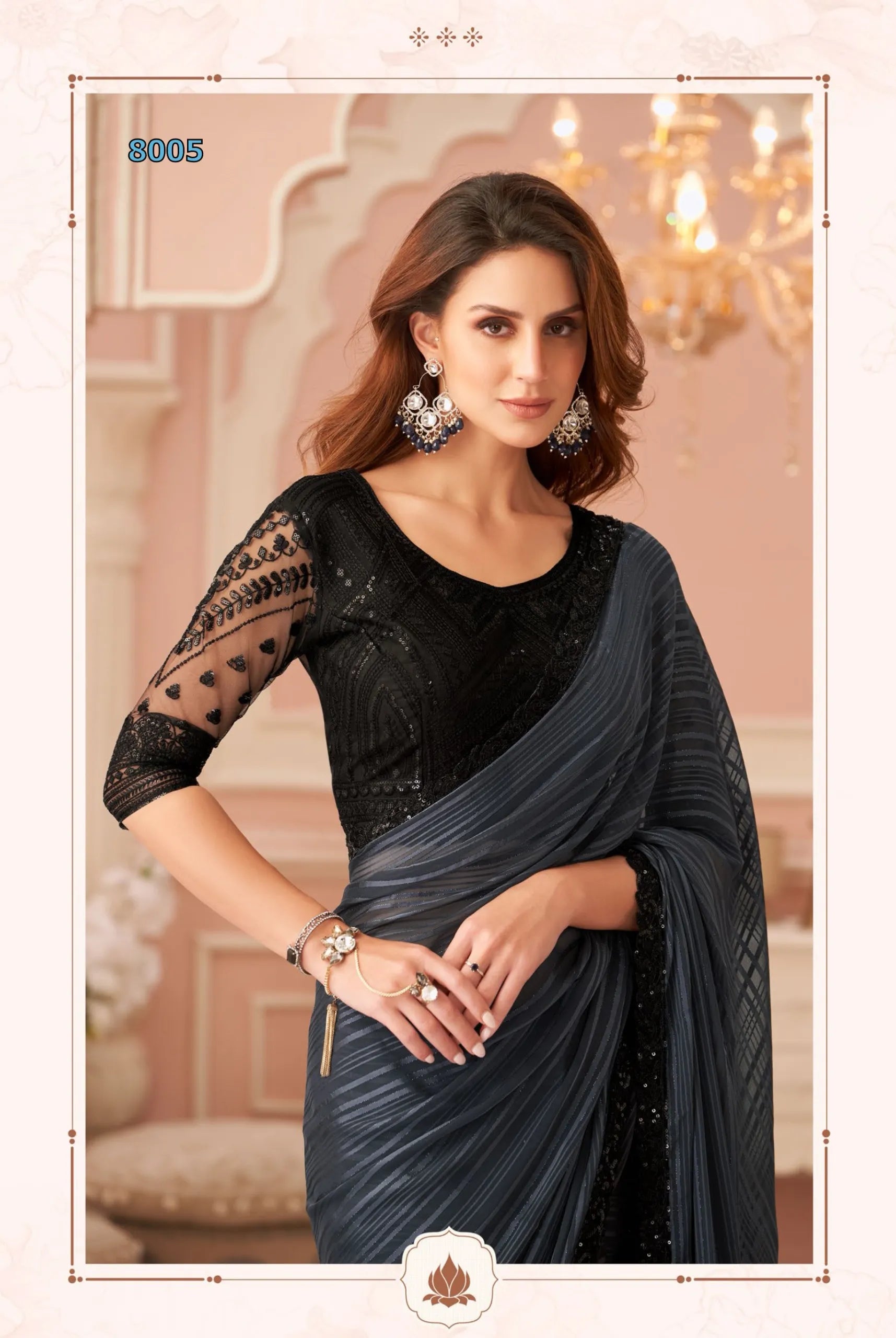 Shimmer Salsa Style Georgette Saree