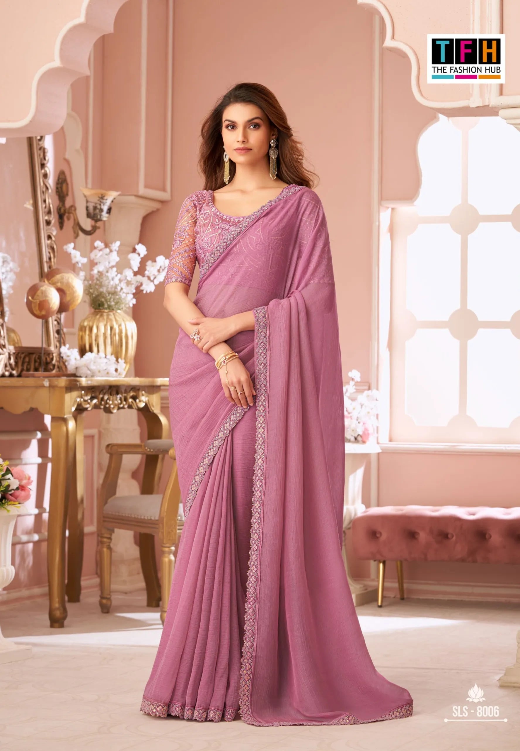 Shimmer Salsa Style Georgette Saree